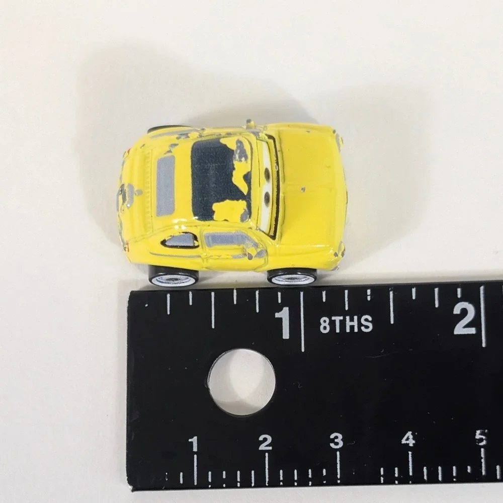 Disney Pixar Cars Luigi Fiat 500 Yellow Micro Drifters Mattel FBX66 Mini Racers